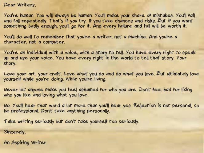 An Open Letter To Writers